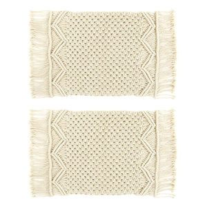 Boho Macrame Indoor/Outdoor Placemat 2-Pack Set
