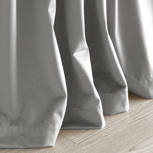 Prima Velvet Solid Back Tab Rod Pocket Light Filtering Window Curtain Panel Set