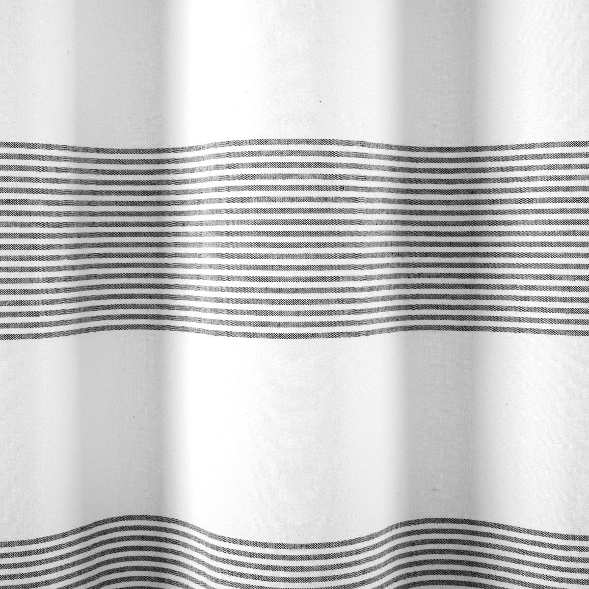 Boho Tassel Stripe Yarn Dyed Recycled Cotton Blend Shower Curtain