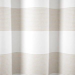 Boho Tassel Stripe Yarn Dyed Recycled Cotton Blend Shower Curtain
