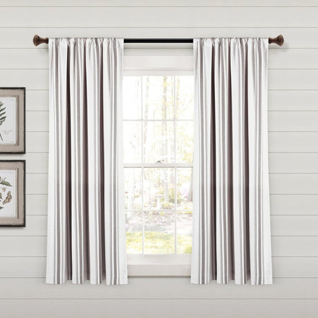 Farmhouse Stripe Yarn Dyed Recycled Cotton Blend Window Curtain Panel Set