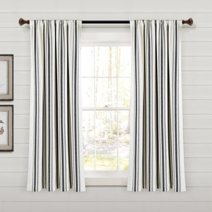 Farmhouse Stripe Yarn Dyed Recycled Cotton Blend Window Curtain Panel Set
