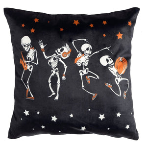 LushDecor Rocking Skeleton Decorative Pillow in Black