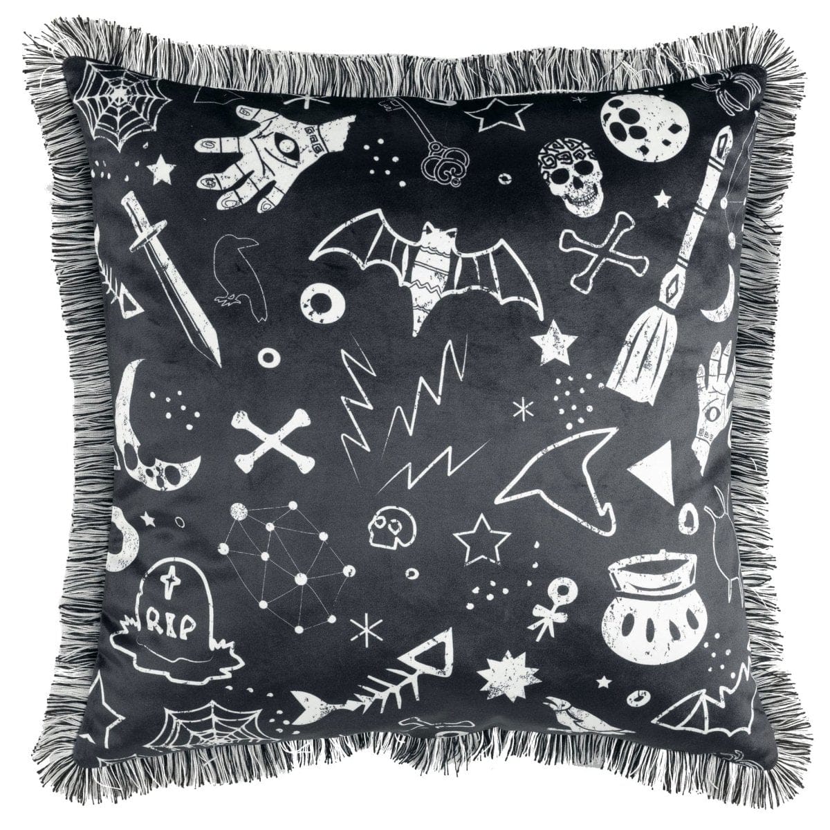 LushDecor Halloween Elements Decorative Pillow in Black