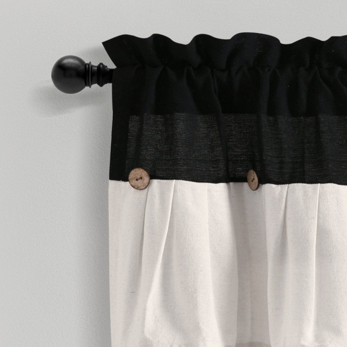 Linen Button Valance Window Panel