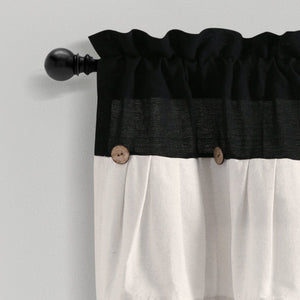 Linen Button Valance Window Panel