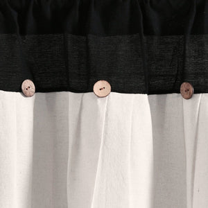 Linen Button Valance Window Panel