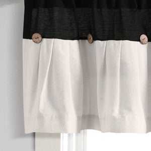 Linen Button Valance Window Panel