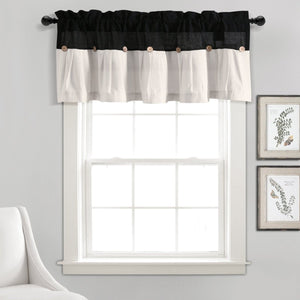 Linen Button Valance Window Panel