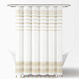 Breezy Chic Tassel Jacquard Recycled Cotton Shower Curtain