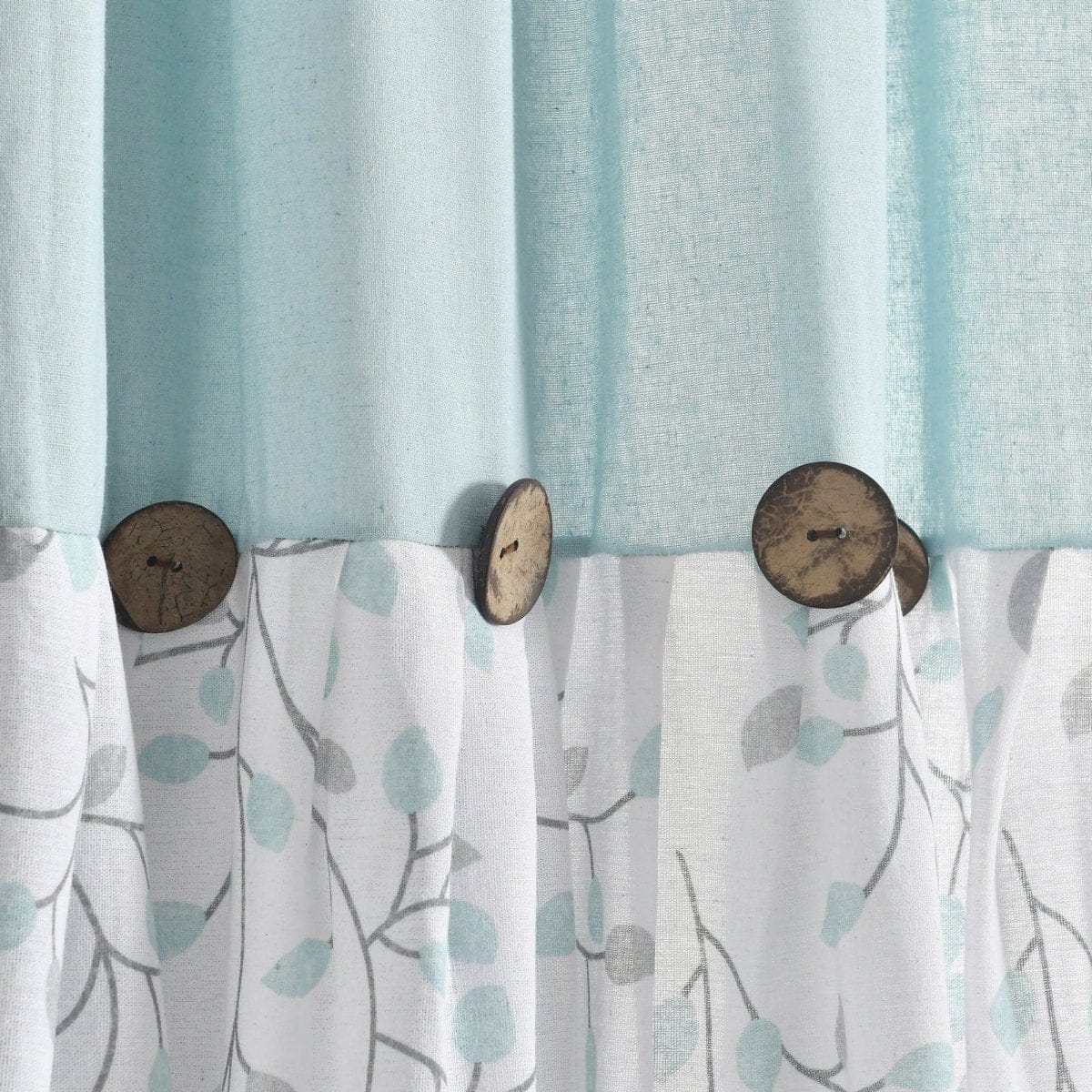 LushDecor Linen Button Botanical Garden Window Curtain Panel - view 2