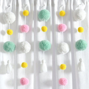 LushDecor Boho Pom Pom Tassel Faux Linen Window Curtain Panel - view 38