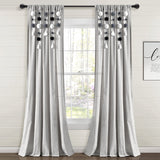 Boho Pom Pom Tassel Faux Linen Window Curtain Panel