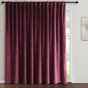 Prima Velvet Solid Ultra Wide Light Filtering Window Curtain Panel