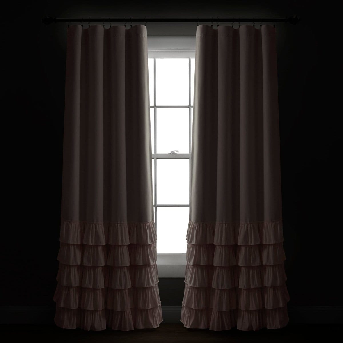 LushDecor Allison Ruffle 100% Blackout Window Curtain Panel - view 24