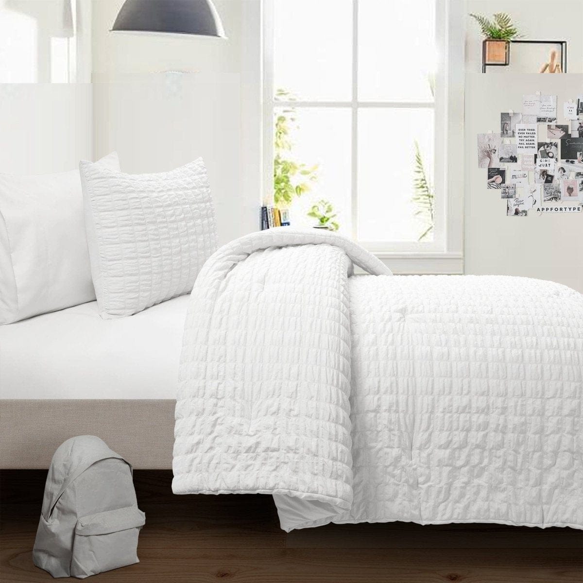 LushDecor Crinkle Textured Dobby Comforter Set