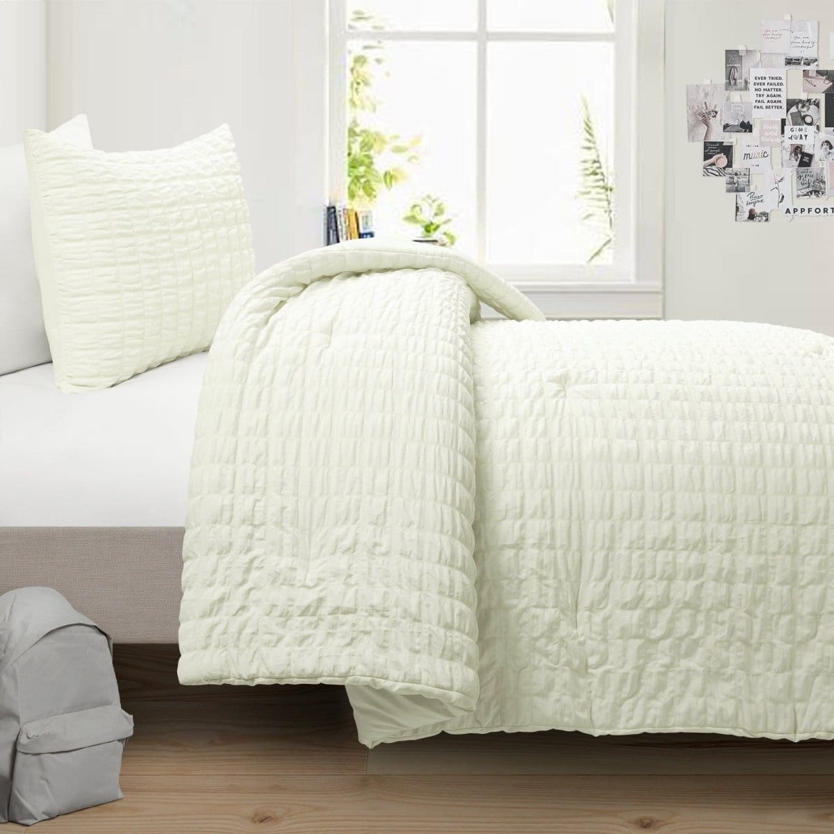 LushDecor Crinkle Textured Dobby Comforter Set - view 2