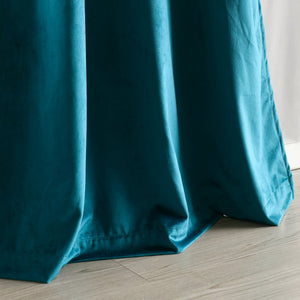 Prima Velvet Solid Grommet Light Filtering Curtain Panel Set
