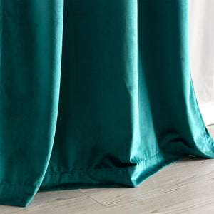 Prima Velvet Solid Grommet Light Filtering Curtain Panel Set