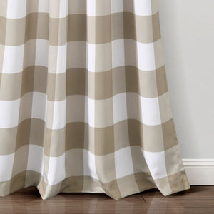 LushDecor Kelly Checker Light Filtering Window Curtain Panel Set - view 8
