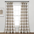 LushDecor Kelly Checker Light Filtering Window Curtain Panel Set in Neutral
