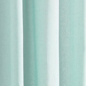 Modern Faux Linen Embroidered Edge Window Curtain Panel Set with Attached Valance