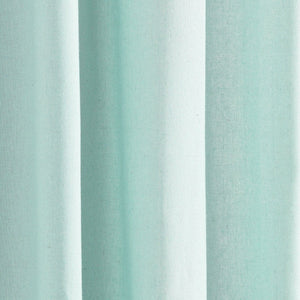 Modern Faux Linen Embroidered Edge With Attached Valance Window Curtain Panel Set