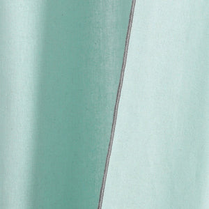 Modern Faux Linen Embroidered Edge Window Curtain Panel Set with Attached Valance