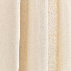 Modern Faux Linen Embroidered Edge Window Curtain Panel Set with Attached Valance