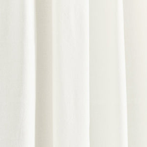 Modern Faux Linen Embroidered Edge Window Curtain Panel Set with Attached Valance