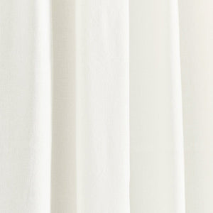 Modern Faux Linen Embroidered Edge With Attached Valance Window Curtain Panel Set