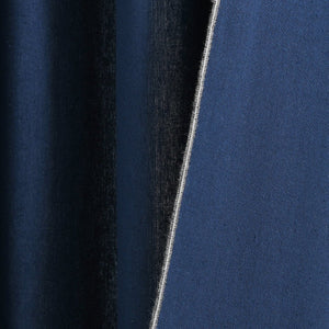 Modern Faux Linen Embroidered Edge Window Curtain Panel Set with Attached Valance