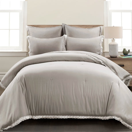 Rosalie Cottagecore Lace Trim 5 Piece Comforter Set