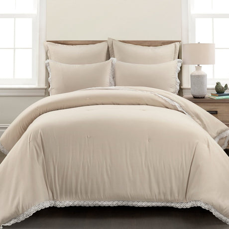 Rosalie Cottagecore Lace Trim 5 Piece Comforter Set