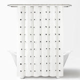 Boho Circle Tufted Yarn Dyed Recycled Cotton Blend Shower Curtain