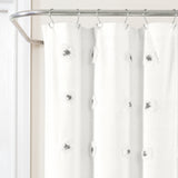 Boho Circle Tufted Yarn Dyed Recycled Cotton Blend Shower Curtain