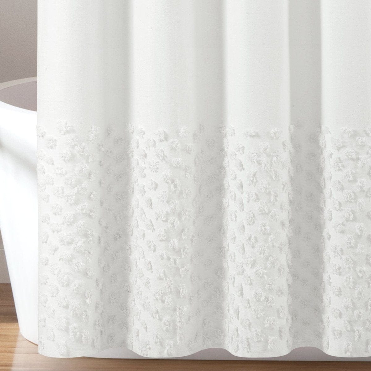 LushDecor Boho Polka Dot Yarn Dyed Recycled Cotton Blend Shower Curtain - view 2