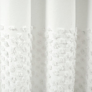 Boho Polka Dot Yarn Dyed Recycled Cotton Blend Shower Curtain