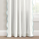 Coastal Chic Scalloped Edge Window Curtain Panel Set