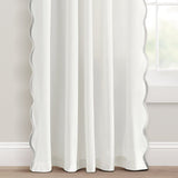 Coastal Chic Scalloped Edge Window Curtain Panel Set