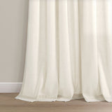 Boho Faux Linen Tassel Color Block Window Curtain Panel Set
