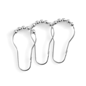 Rust Resistant Double Glide Metal Shower Curtain Hook Rings 12-Pc Set