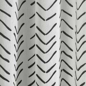 Hygge Modern Arrow Faux Linen Window Curtain Panel Set 2 Pieces