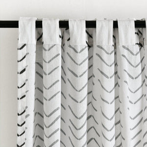 Hygge Modern Arrow Faux Linen Window Curtain Panel Set 2 Pieces