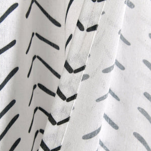 Hygge Modern Arrow Faux Linen Window Curtain Panel Set 2 Pieces