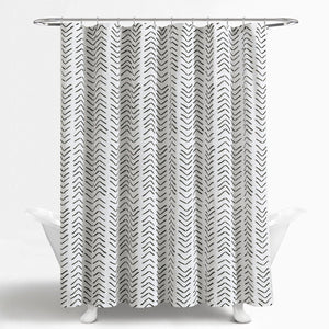 Hygge Modern Arrow Faux Linen Shower Curtain