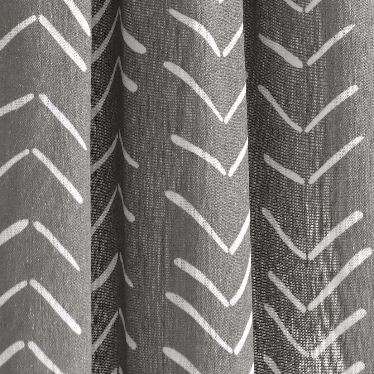 Hygge Modern Arrow Faux Linen Window Curtain Panel Set 2 Pieces