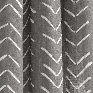 Hygge Modern Arrow Faux Linen Window Curtain Panel Set 2 Pieces