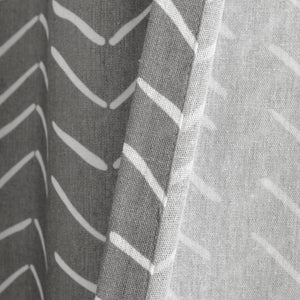 Hygge Modern Arrow Faux Linen Window Curtain Panel Set 2 Pieces