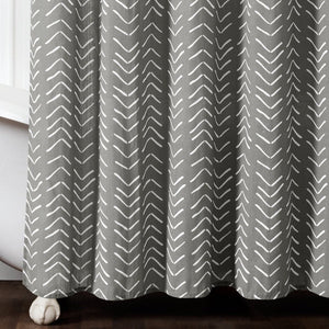 Hygge Modern Arrow Faux Linen Shower Curtain